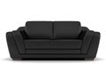 Black leather sofa isolated on white Royalty Free Stock Photo