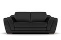 Black leather sofa isolated on white