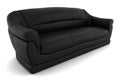 Black leather sofa isolated on white background