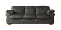 Black leather sofa isolated on white Royalty Free Stock Photo