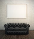 Black leather sofa Royalty Free Stock Photo