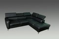 Black leather sofa for office Royalty Free Stock Photo