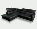 Black leather sofa Royalty Free Stock Photo