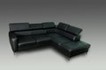 Black leather sofa for office Royalty Free Stock Photo