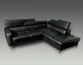 Black leather sofa for office Royalty Free Stock Photo