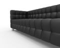 Black Leather Sofa on white background - close up. Royalty Free Stock Photo