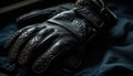 Black leather sports gloves for men, perfect for winter season generated by AI