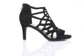 Black leather stiletto shoe