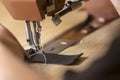 Leather Being Stitched on a Commercial Sewing Machine