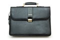 Black leather suitcase isolated Royalty Free Stock Photo