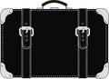 Black leather suitcase with straps Royalty Free Stock Photo