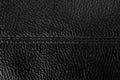 Black leather background texture with a seam in the middle Royalty Free Stock Photo