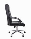 Black leather upholstered office chair. Royalty Free Stock Photo