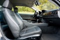 Black leather upholstery - fine details inside BMW 320 coupe, year 2009, pristine condition