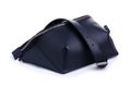 Black leather waist bag Royalty Free Stock Photo