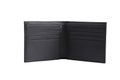 a black wallet is opened to show it's two inside pockets Royalty Free Stock Photo