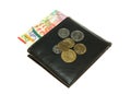 Black leather wallet with Israeli shekel Royalty Free Stock Photo