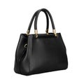 Black leather women bag with gold fittings