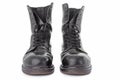 Black leather work boots Royalty Free Stock Photo