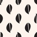 Black leaves astract pattern. Graphic seamless background. Royalty Free Stock Photo