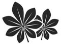 Black leaves silhouette. Garden plant symbol. Nature sign
