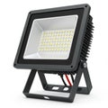 Black LED Flood Light Fixture with Bright White LEDs on White Background Isolated Royalty Free Stock Photo