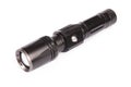 Black LED tactical flashlight Royalty Free Stock Photo