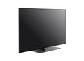 Black LED tv television screen blank on white wall background Royalty Free Stock Photo