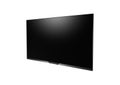 Black LED tv television screen mockup  mock up, blank on white wall background Royalty Free Stock Photo