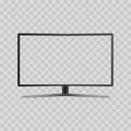 Black LED tv television with transparent screen blank on background. Vector Royalty Free Stock Photo