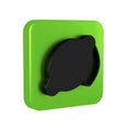 Black Lemon icon isolated on transparent background. Green square button.