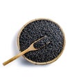 Black Lentils Maa de Daal, Black matpe beans, Black urad, urad whole. Lentils in threshing basket