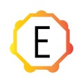 black letter E with octagon frame