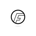 Black Letter F logo design simple initials f logo