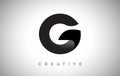 Black Letter G Logo Design with Minimalist Creative Look and soft Shaddow on Black background Vector Royalty Free Stock Photo