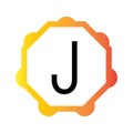 black letter J with octagon frame