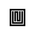 Black letter OUN NUO initial logo icon Royalty Free Stock Photo