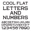 Black letters and numbers. Cool flat font.