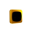 Black Level game icon isolated on transparent background. Yellow square button.