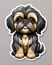 lhasa apso dog sticker decal popart artistic art