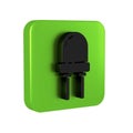 Black Light emitting diode icon isolated on transparent background. Semiconductor diode electrical component. Green Royalty Free Stock Photo