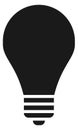 Black lightbulb silhouette. Lamp icon. Idea symbol Royalty Free Stock Photo