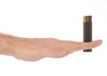 Black lighter in hands Royalty Free Stock Photo