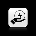 Black Lightning bolt icon isolated on black background. Flash sign. Charge flash icon. Thunder bolt. Lighting strike Royalty Free Stock Photo