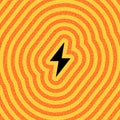 Black Lightning Bolt on Warm Ripples Royalty Free Stock Photo