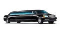 Black limousine photo realistic illustration - Generative AI.