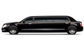 Black limousine photo realistic illustration - Generative AI.