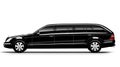 Black limousine photo realistic illustration - Generative AI.