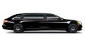 Black limousine photo realistic illustration - Generative AI.