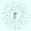 Black line Aftershave bottle with atomizer icon isolated on grey background. Cologne spray icon. Male perfume bottle